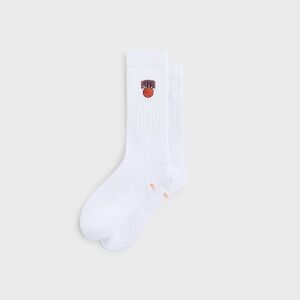 Kith for the New York Knicks Retro Logo Socks FW25 White Basketball Sock NBA.